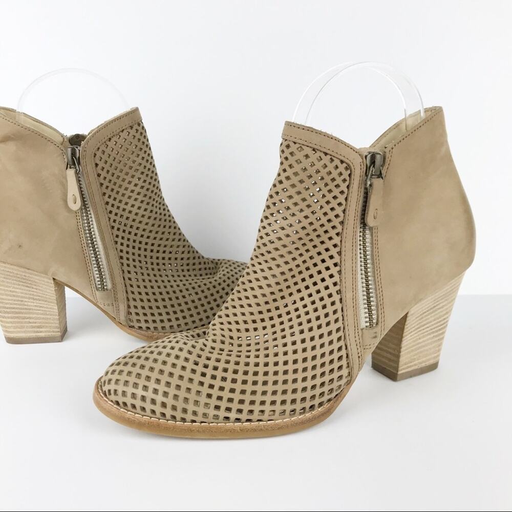 Paul Green Nubuck Leather Zip Ankle Bootie
